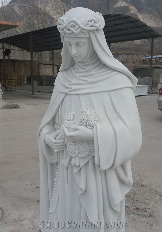 Maria Statue Sculpture White Marble Sculpture Church Statue