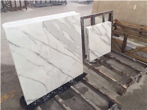 Calacatta Gold Marble Polished Tiles & Slabs, White Marble Flooring Tiles