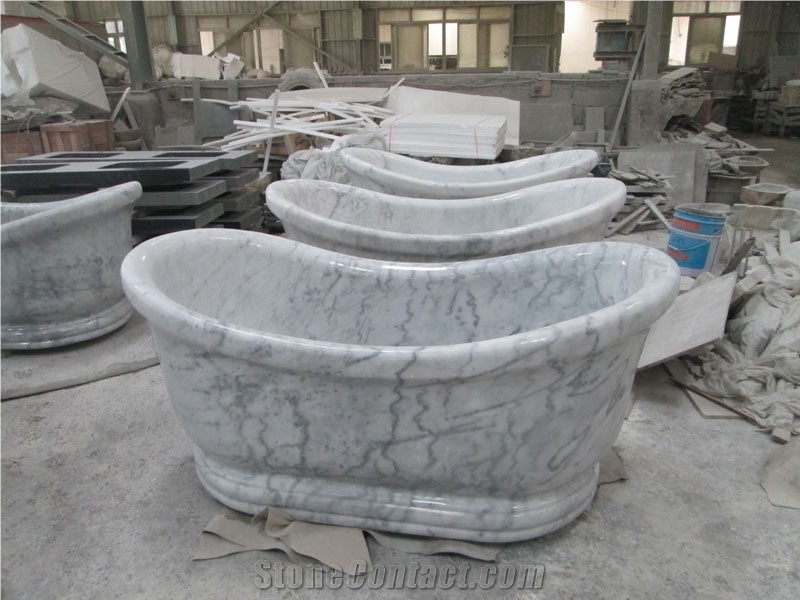 China Carrara White Marble,Guangxi White Marble Bath Tub,Bathtub Surround