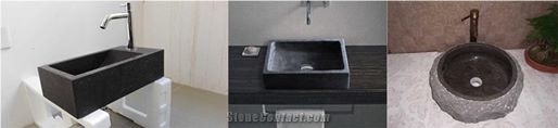 Hot Sell Blue Limestone Honed Washing Basin, Bathroom Basin, Blue Stone Sink