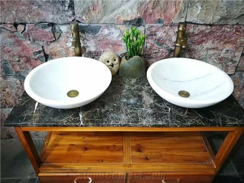 Marble Stone Bathroom Sinks,Round Vessel Sinks
