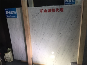 China Bianco Carrara White Marble with Grey Veins Polished Slab for Interior Decoration Wall & Floor Covering