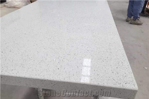 Sparkling Quartz Stone Kitchen Countertop