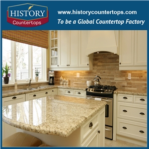 2017 High Quality Navajo White Granite Kitchen Countertops,Brazil Branco Navajo Granite Prefab,Customized Kitchen Island,Worktops,Desk Tops