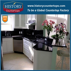 2017 Trends Galaxy Black Granite Natural Stone for Kitchen Counter Tops Prefab,Bathroom Counter Tops Customized Kitchen Island,Worktops,Desk Tops