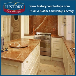 Alicante Red Marble Spain Natural Marble Countertop and Vanity Top for Hospitality Project