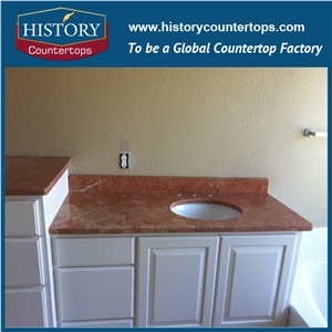 Alicante Red Marble Spain Natural Marble Countertop and Vanity Top for Hospitality Project