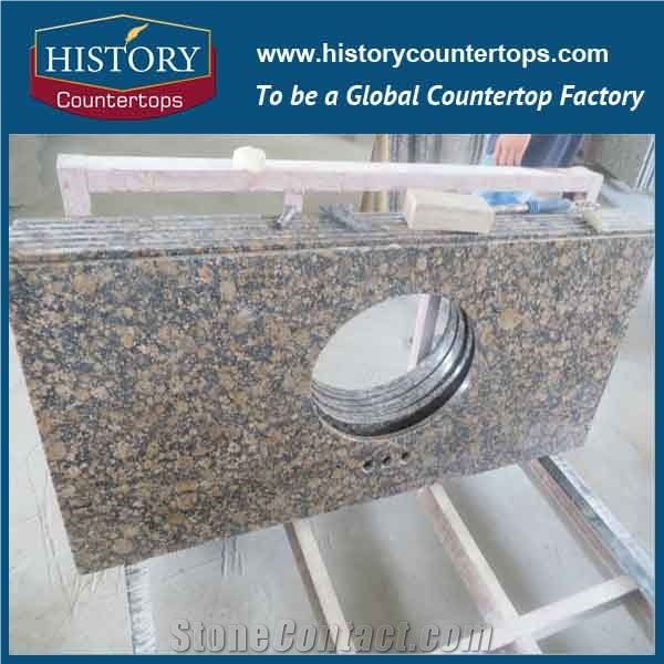 Baltic Brown Granite Stone Countertops, Interior, Exterior Custom Polished Surface, Flat Edge, Eased Edge, Beveled Edge Bath Tops