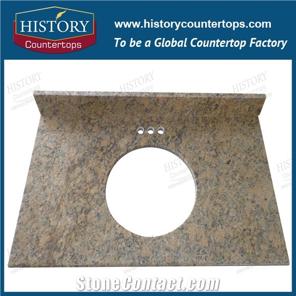 Best Selling Natural Stone Vanity Top, Imported Granite Bathroom Top with Bullnose Edging, Stabdard Size and Custom Size Vanity for Hospitality Projects