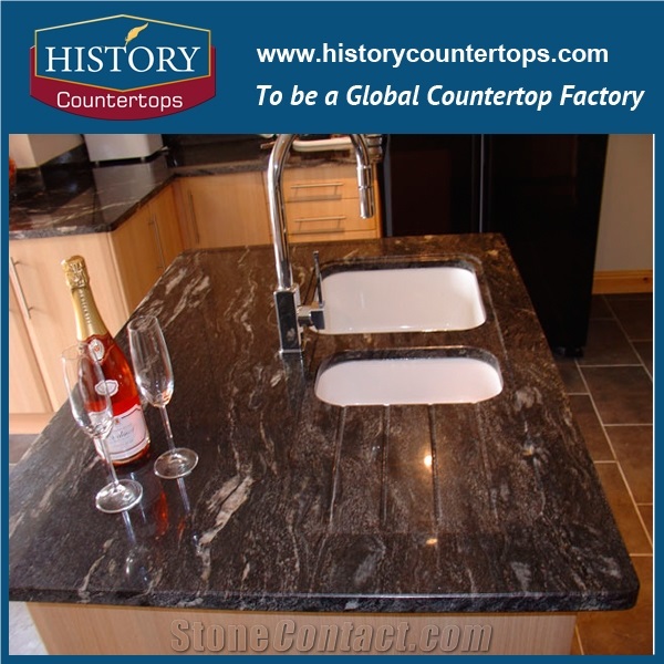 Black Cosmic Granite for Kitchen Countertops,30mm Thickness Granite Countertop Design,Natural Granite Countertop,Kitchen Countertop Granite Surface,Polishing Natural Stone Countertops