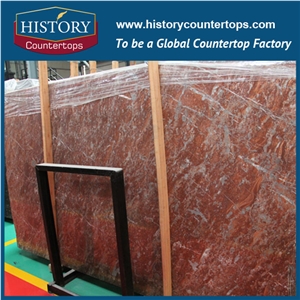 French Red Marble Tiles & Slabs, Marble Polished, Sawn Cut, Sanded, Rockfaced, Sandblasted, Tumbled Fininshed