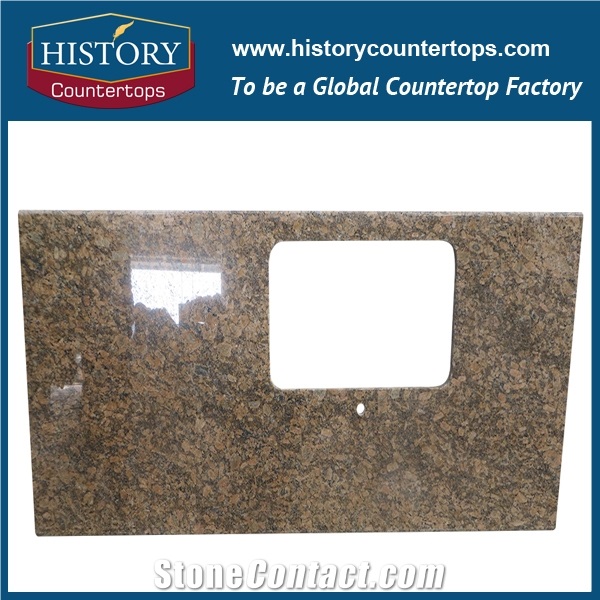 Giallo Fiorito Granite Counter Top Materials from Brazil, Granite Polishing Solid Surface with High Quality & Cheap Good Option for Kitchen Countertops