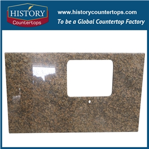 Giallo Fiorito Granite Counter Top Materials from Brazil, Granite Polishing Solid Surface with High Quality & Cheap Good Option for Kitchen Countertops