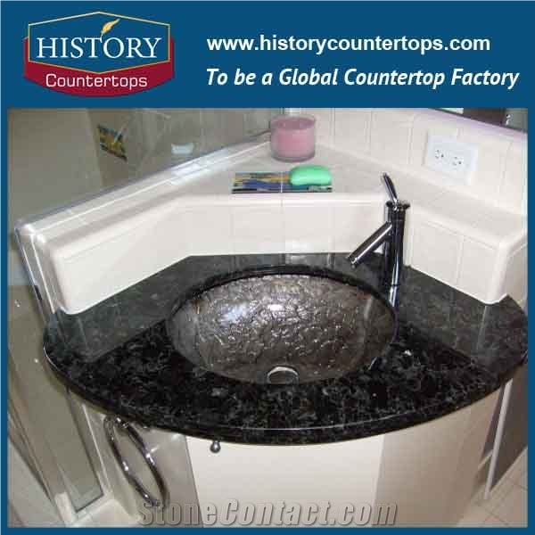 Granite Stone Bathroom Tops, Granite Vanity Top for Vessel Sink, Bathroom Solid Surface Tops for Hospitality and Multi-Family Projects