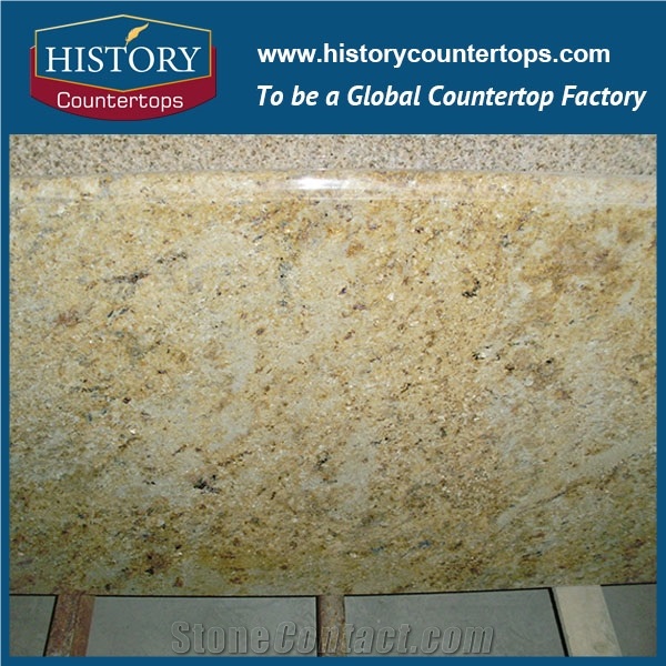 Hot Sale Own Factory Good Price India Polished Giallo River Granite,River Yellow Granite Slabs & Tiles & Cut-To-Size for Floor Covering and Wall Cladding