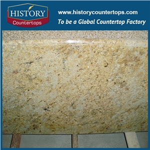 Hot Sale Own Factory Good Price India Polished Giallo River Granite,River Yellow Granite Slabs & Tiles & Cut-To-Size for Floor Covering and Wall Cladding