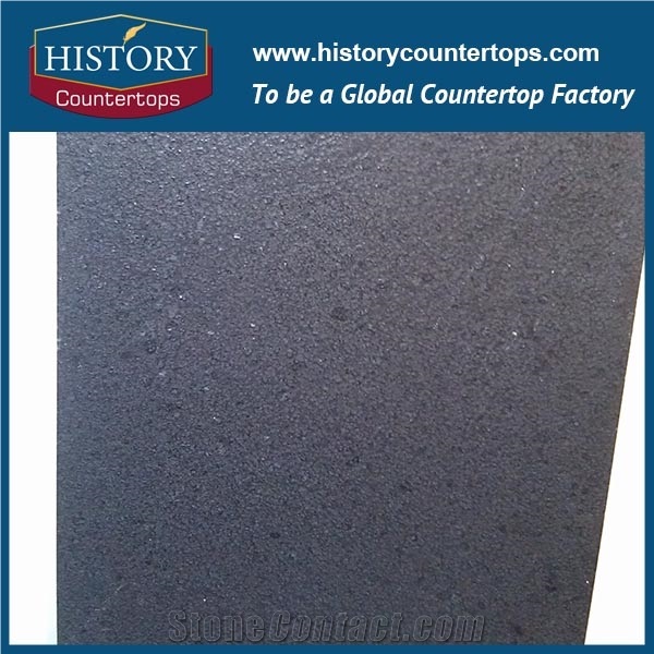 Natural Stone G684 Fuding Black Granite Basalt Slab &Tile Polished Flamed Leather Finish for Sale