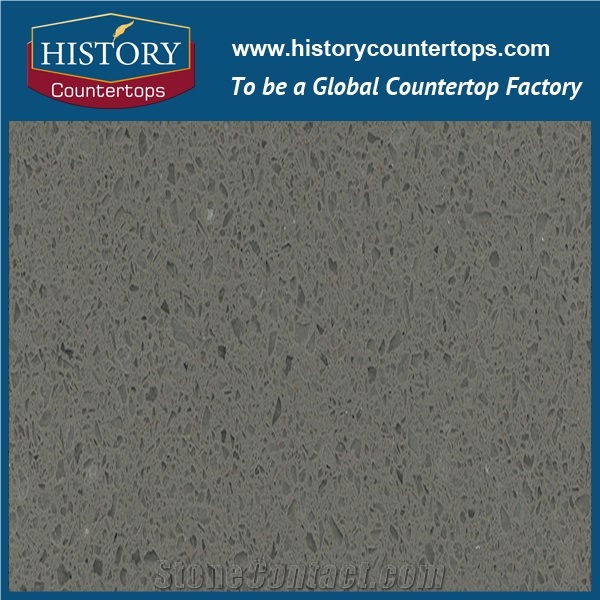 Sparking Quartz Series,Grey Glass and Crystal Quartz Stone Concrete,Polishing Surface, Quartz Stone Manufacturer, China Competetive Quartz Factory