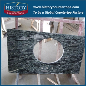 Tropical Green Granite or Imperial Green Granite Stone in China Stone Market for Vanity Tops, Interior, Exterior Polished Surface, Flat, Eased & Beveled Edge