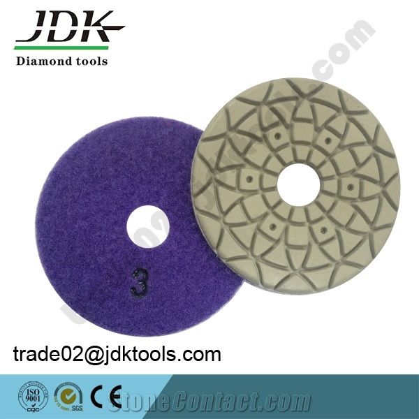 Jdk Specially Made for Marble 3 Step Diamond Polishing Pads,Diamond Flexible Polishing Pads,Resin Polishing Pads for Stones