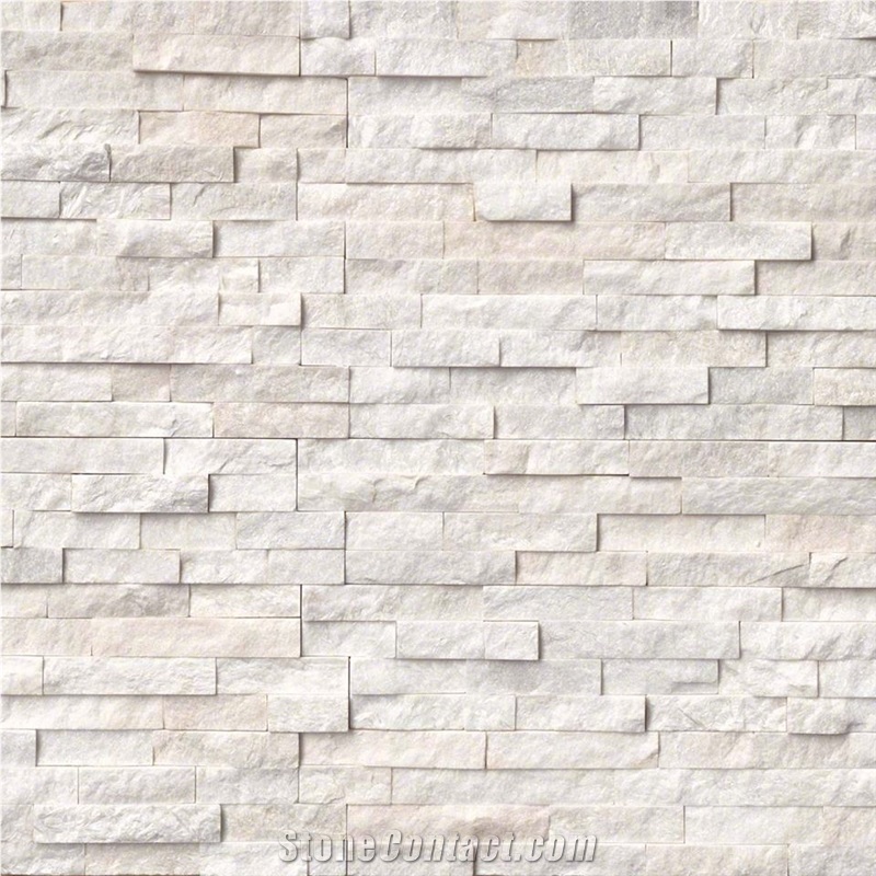 Arctic White Marble Ledger Panels Feature Striking and Dynamic White Stone