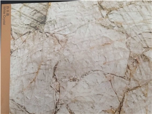 Natural White Crystal Semiprecious Stone Slab for Art Work