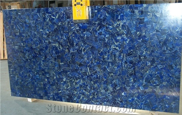 Semi Precious Stone Blue Lapis Lazuli Slab For Countertop From