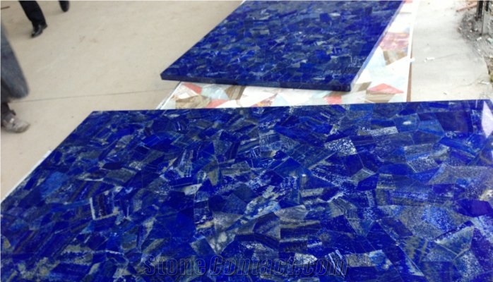 Semi Precious Stone Blue Lapis Lazuli Slab for Countertop