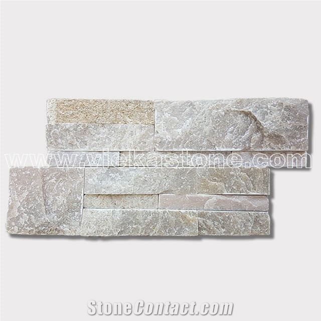 China Beige Yellow Slate Stacked Stone Veneer Feature Wall Cladding Panel Ledge Stone Split Face Mosaic Tile Building Landscaping Interior & Exterior Decor Natural Culture Stone 35x18cm