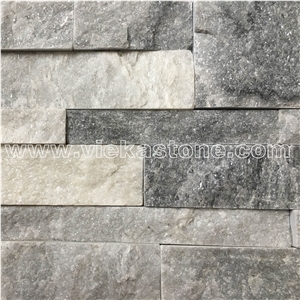 China Cloud Grey Quartzite Stacked Stone Veneer Wall Panel Cladding Panel Ledge Stone Split Face Tile Landscaping Interior & Exterior Culture Stone 35x18cm