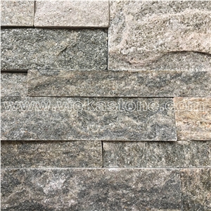 China Grey Quartzite Stacked Stone Veneer Wall Cladding Ledge Stone Panel Split Face Tile Landscaping Interior & Exterior Feature Wall Culture Stone 35x18cm