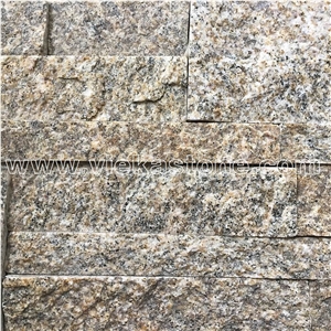 China Tiger Skin Yellow Stacked Stone Veneer Wall Cladding Ledge Stone Panel Split Face Tile Landscaping Interior & Exterior Feature Wall Culture Stone 35x18cm