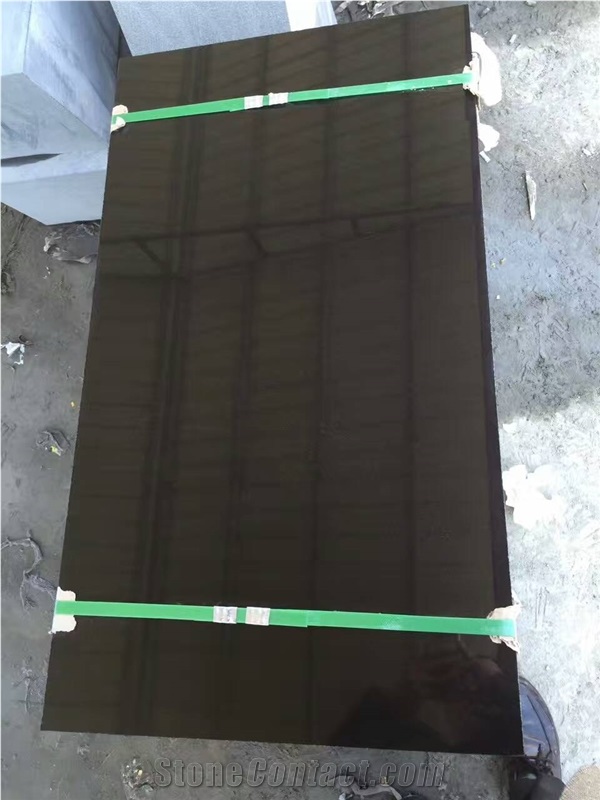 Shanxi Black Granite Polished Straight Rectangle Tombstones Slabs Competitive Prices