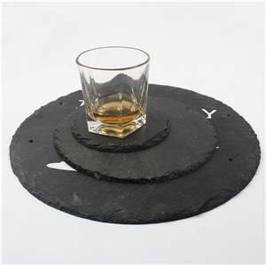 Wholesale Natural Slate Stone Coffee Cup Coaster,Slate Tea Cup Coaster,Slate Stone Coaster