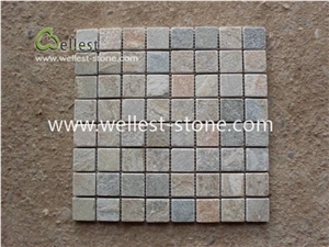 Natural Stone Mosaic, Kitchen Mosaic, Beige Slate Mosaic M