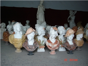 Roma Marble Bust, White & Yellow Marble Sculpture & Statue