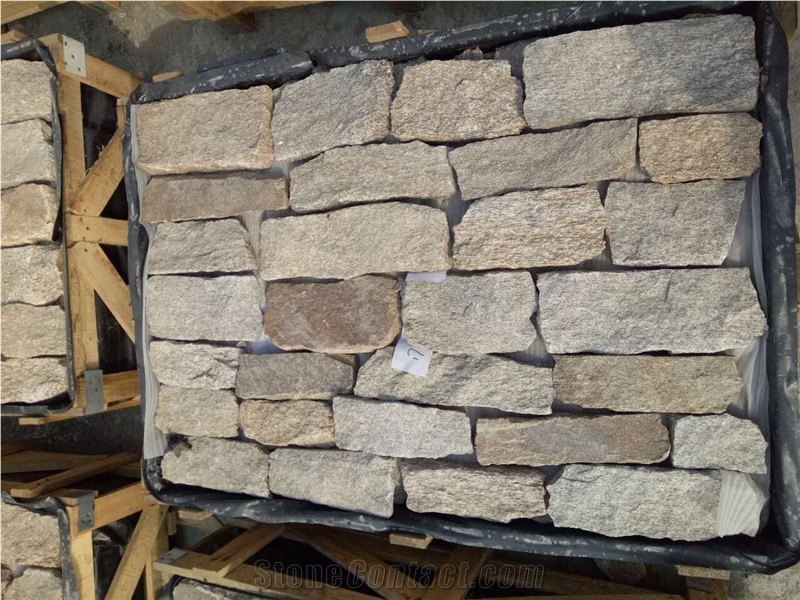 Seseam Yellow Loose Stacked Stone Walling Panel and Corners