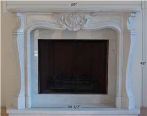 Simple Style White Jade Marble Fireplace Mantel Surround