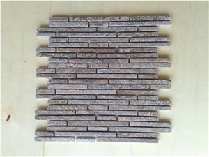 Slate Linear Strips Mosaic, Split Face Mosaic Pattern