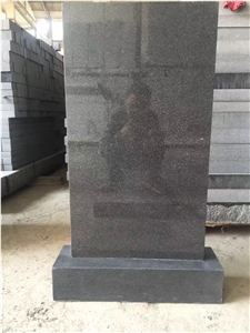 G654 Granite Tombstone & Monument,China Black Granite Gravestone & Angel Headstone Sesame Black China Impala Padang Black Pingnan Zhima Hei China Nero New Impala Dark Grey
