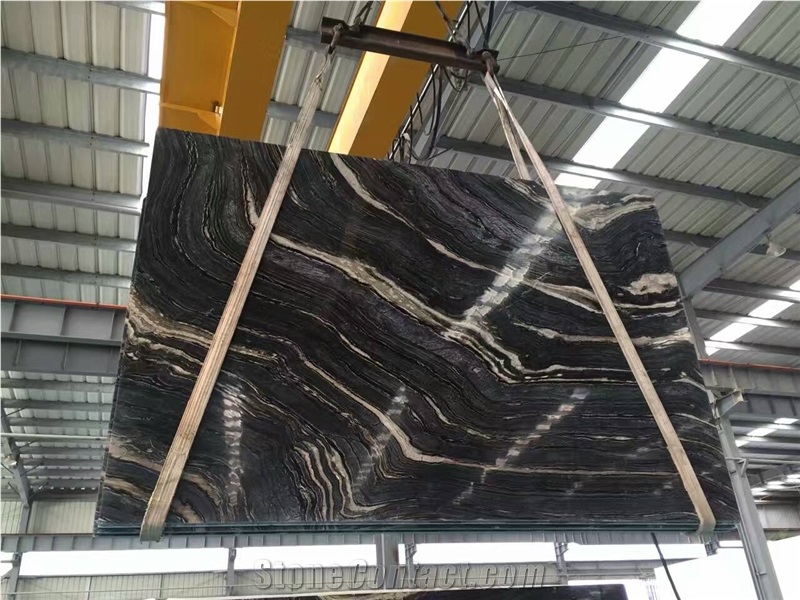 Ancient Wood Marble,Black and Golden Wooden Marble,Silver Wave, Polished China Black Tiles & Slabs for Walling and Flooring