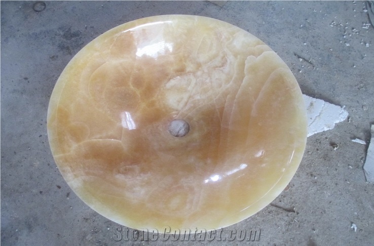 China Honey Onyx Wash Basin,Stone Sink