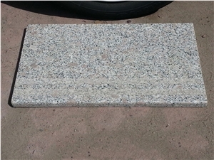 G383 Polished Granite Steps,Pearl Flower White Granite Stair Treads, Granite Stair Riser
