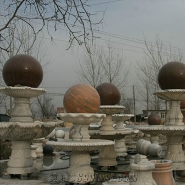 White Marble Floating Ball Fountain/Floating Ball Fountain Garden Fountain Sculpture Fountain Statue Fountain White Marble Fountain