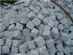 G603 Granite,Sesame White Cube Stone, Snow White Cobble Stone