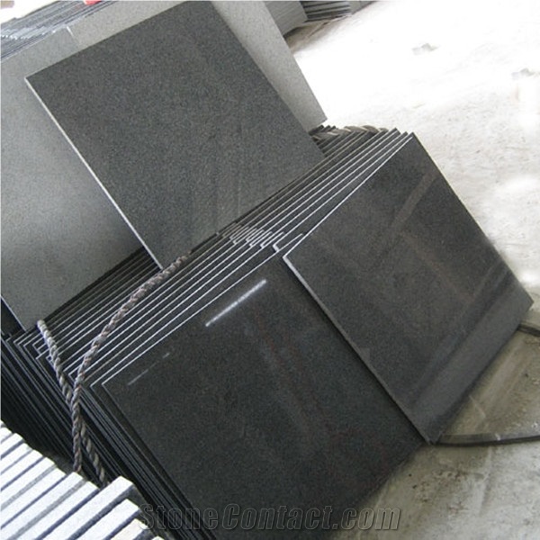 30.5x30.5x1cm G654 Polished Granite Thin Tile in Stock, Sesame Black Granite Wall Surface, Impala Black Floor Pattern, Dark Grey Granite Pavers
