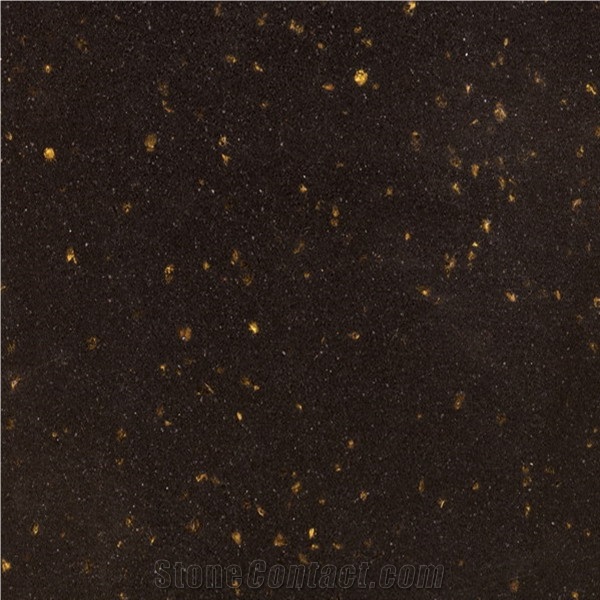 Black Galaxy Polished Artificial Quartz Stone Slab, Cheap and Stable Man-Made Stone for Kitchen Countertop, Engineered Stone Worktop and Table Top
