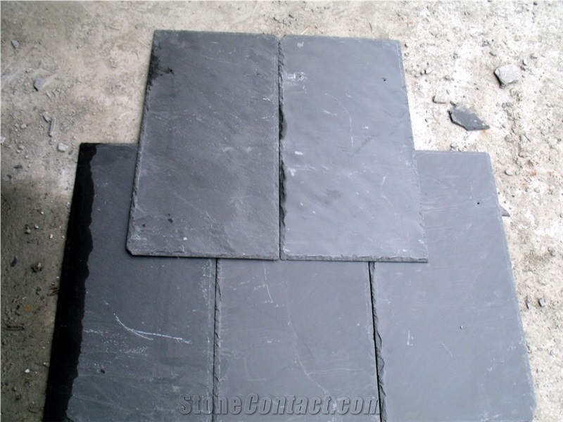 Black Slate Roof Tiles, Black Roofing Slate Tile, Roof Covering and Coating, Stone Roofing, Dark Gray Slate