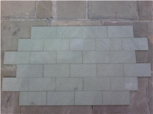 China Origin Light Green Sandstone Tile, Light Green Shandong Sandstone for Wall and Floor Covering, Exterior Interior Decoration Building Pattern