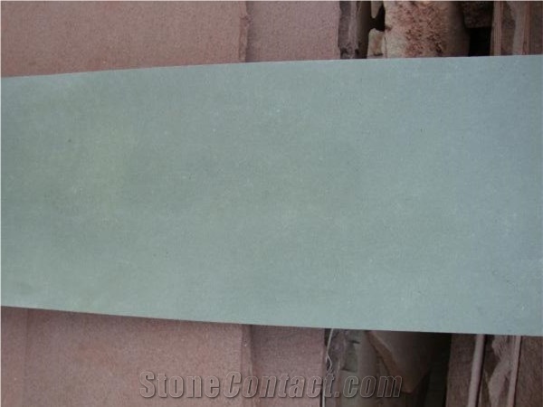 China Origin Light Green Sandstone Tile, Light Green Shandong Sandstone for Wall and Floor Covering, Exterior Interior Decoration Building Pattern